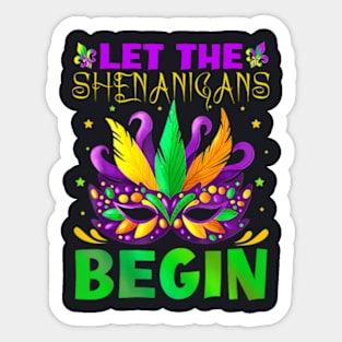 Let The Shenanigans Begin Mardi Gras Kids Men Women Sticker